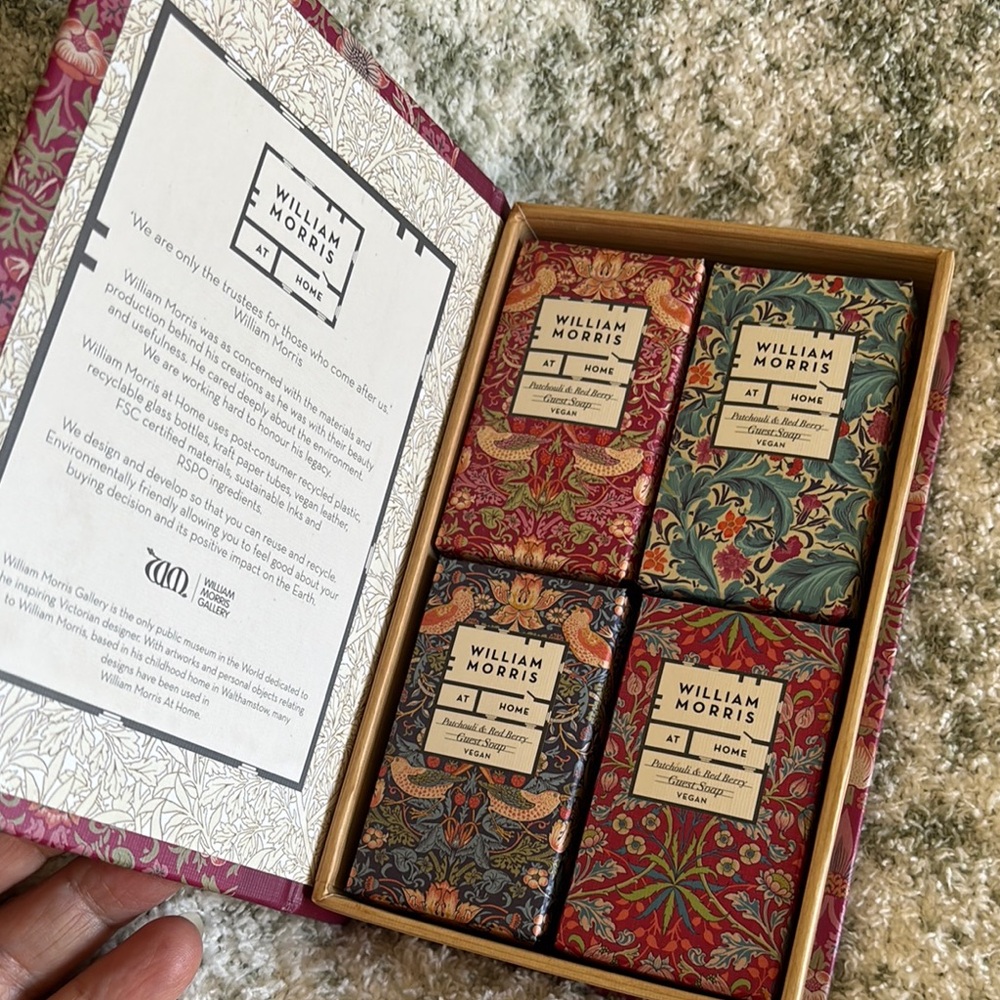 William Morris At Home Luxury Scented Guest Soap Set NWT Vegan England